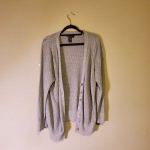 VERY SPARKLY - Silver Cardigan Sweater w/Buttons - Lane Bryant